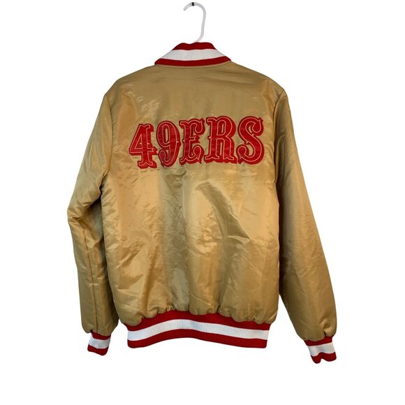 STARTER Other - Vintage 49ers Gold Starter Black Label Jacket Red Trim Quilted Sz S 8684 EUC